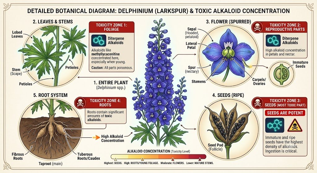Why Is Delphinium Poisonous?