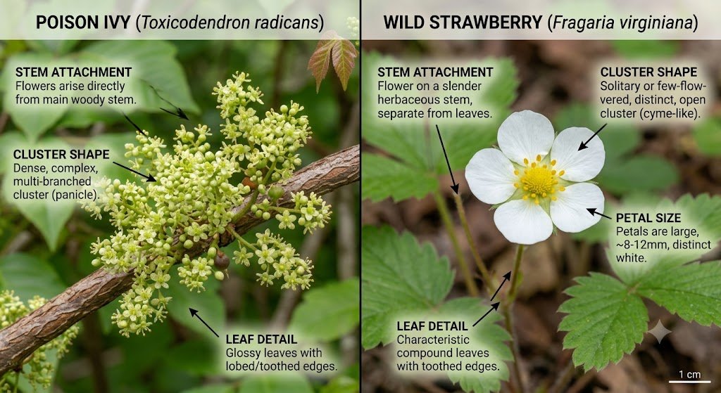 Poison Ivy Flowers vs Other Wildflowers