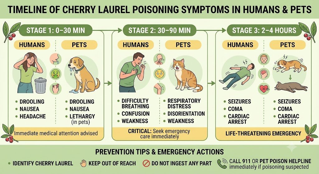 Symptoms of Cherry Laurel Poisoning